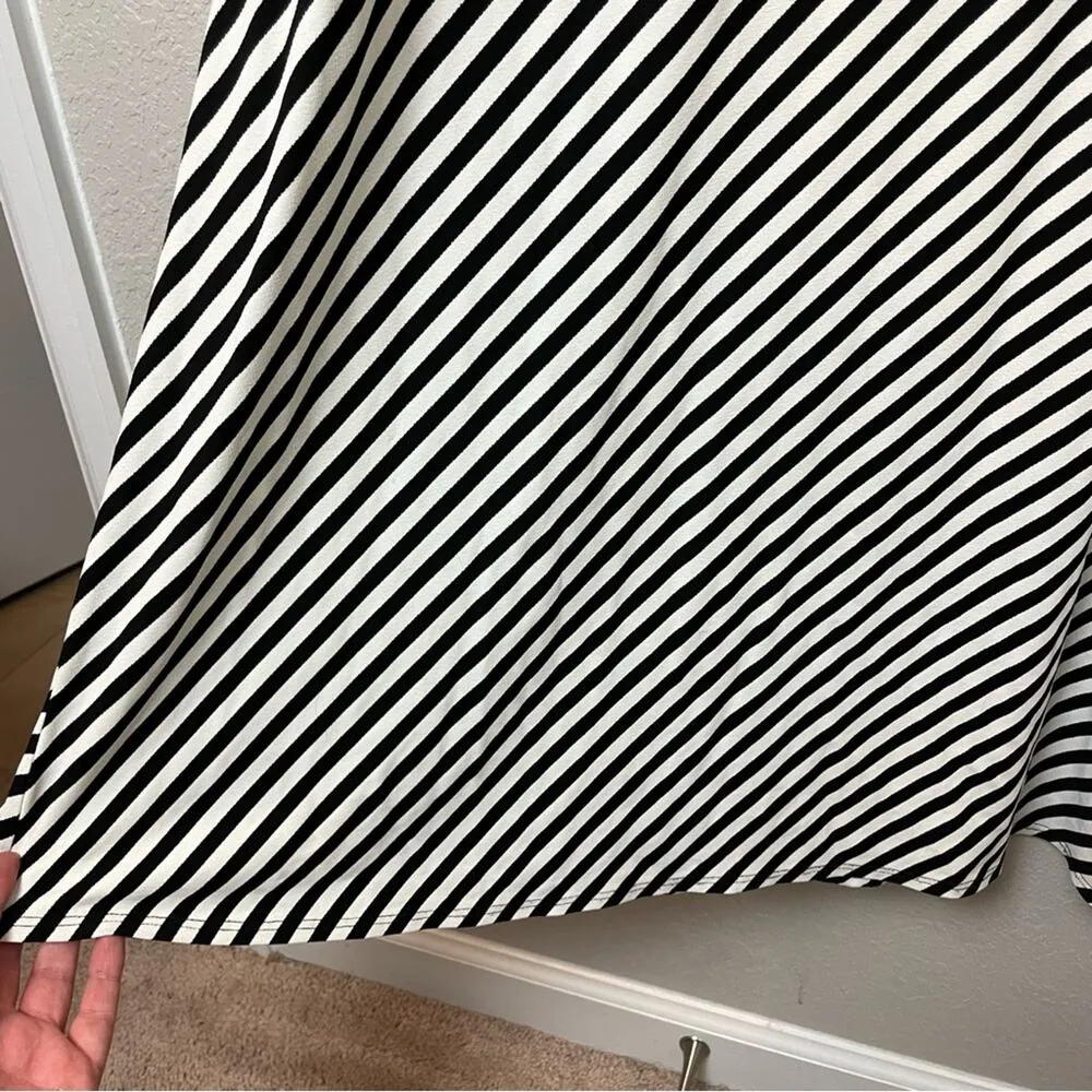 RHAPSODY Black & White Striped Stretchy Maxi Dress Size L - Image 4