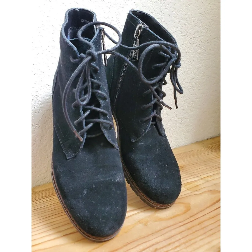 Blondo Women's Size 6M Black Leather Waterproof Side Zip Lace-Up Ankle B… - Image 4