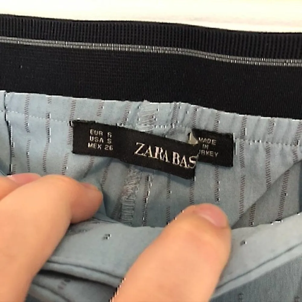 ZARA BASIC Trousers Jogger / Elastic Waist Baby Blue Cropped Ankle Tapered Pants - Image 6