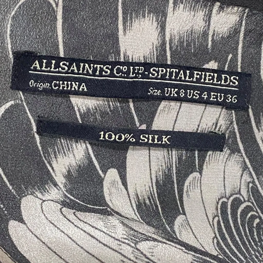 AllSaints Silk Racerback Aline Tunic Top Size 4 Gray - Image 6