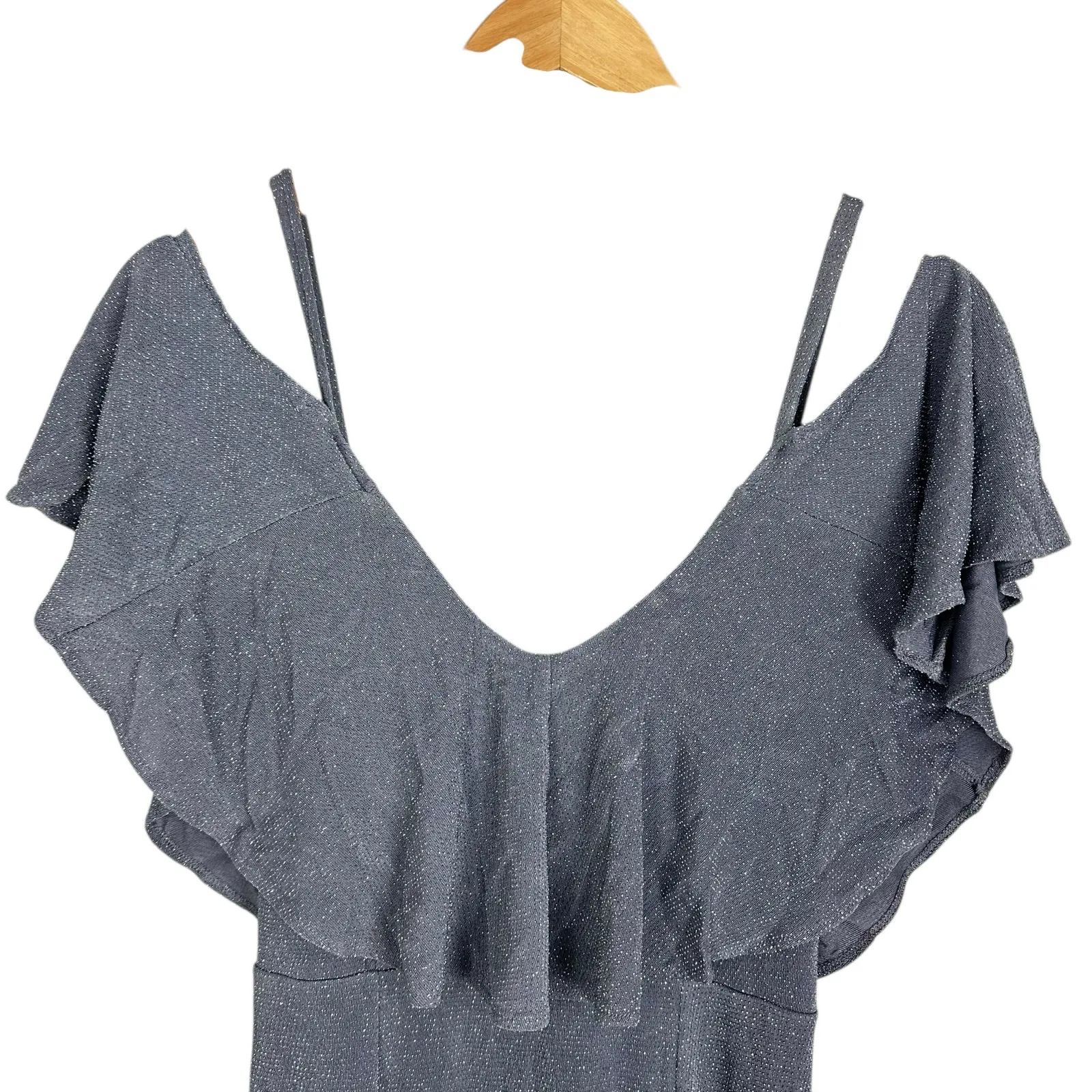 Show Me Your Mumu Renee Maxi Ruffle Dress Dancing Queen Shine Smoke Sz Small NWT - Image 8