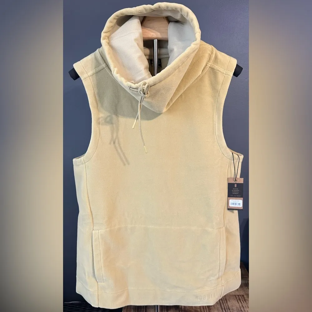 NWT NOBULL Women’s Sleeveless Polartec Cowl Fleece Hoodie - XS - Taupe - Image 4