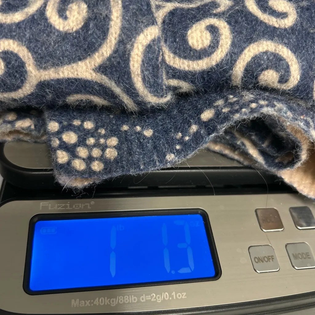 Navy and Beige Wagara Patchwork Patterned oversized Sweater Blue Size XXL - Image 8