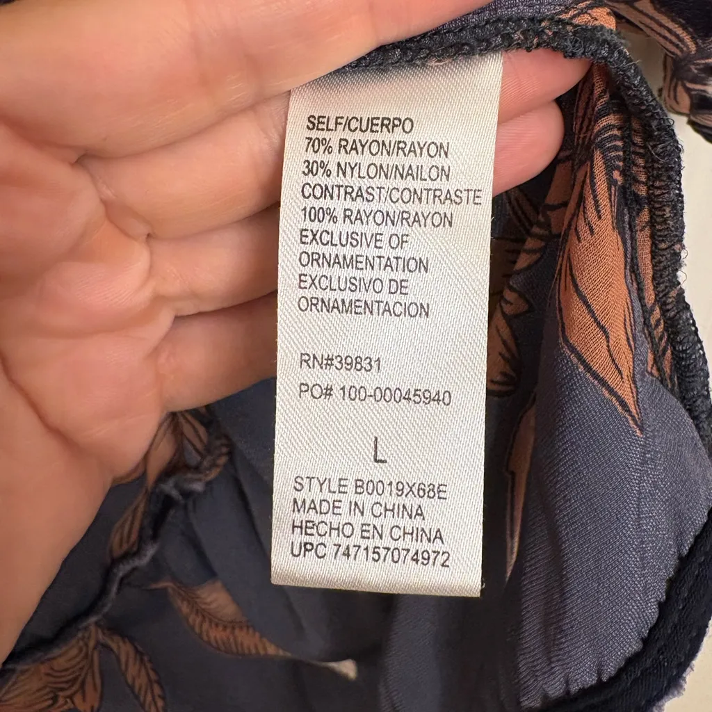 Democracy Burnout Velvet Floral Blouse Black Brown Boho Whimsy Goth L - Image 4