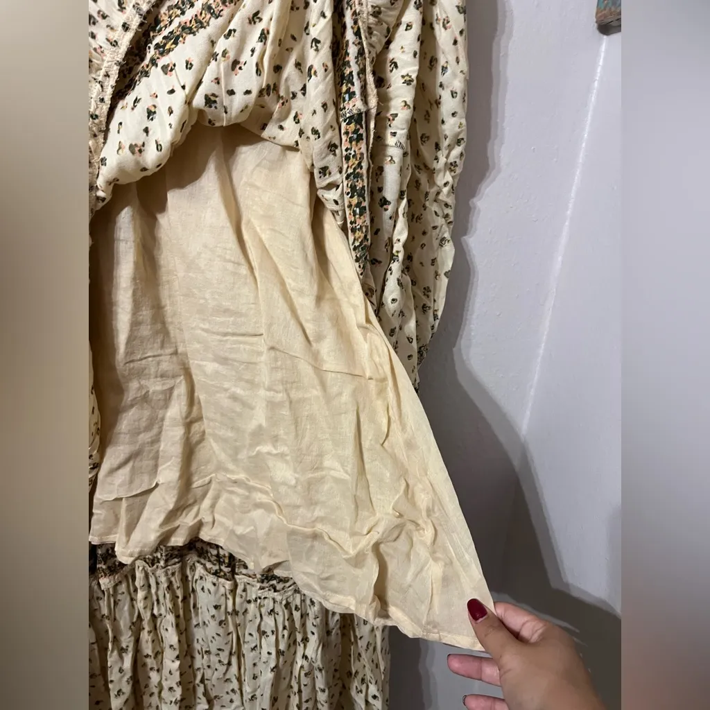 Free People Rare Feeling Pleated Maxi Dress In Neutral Size Medium - Image 8