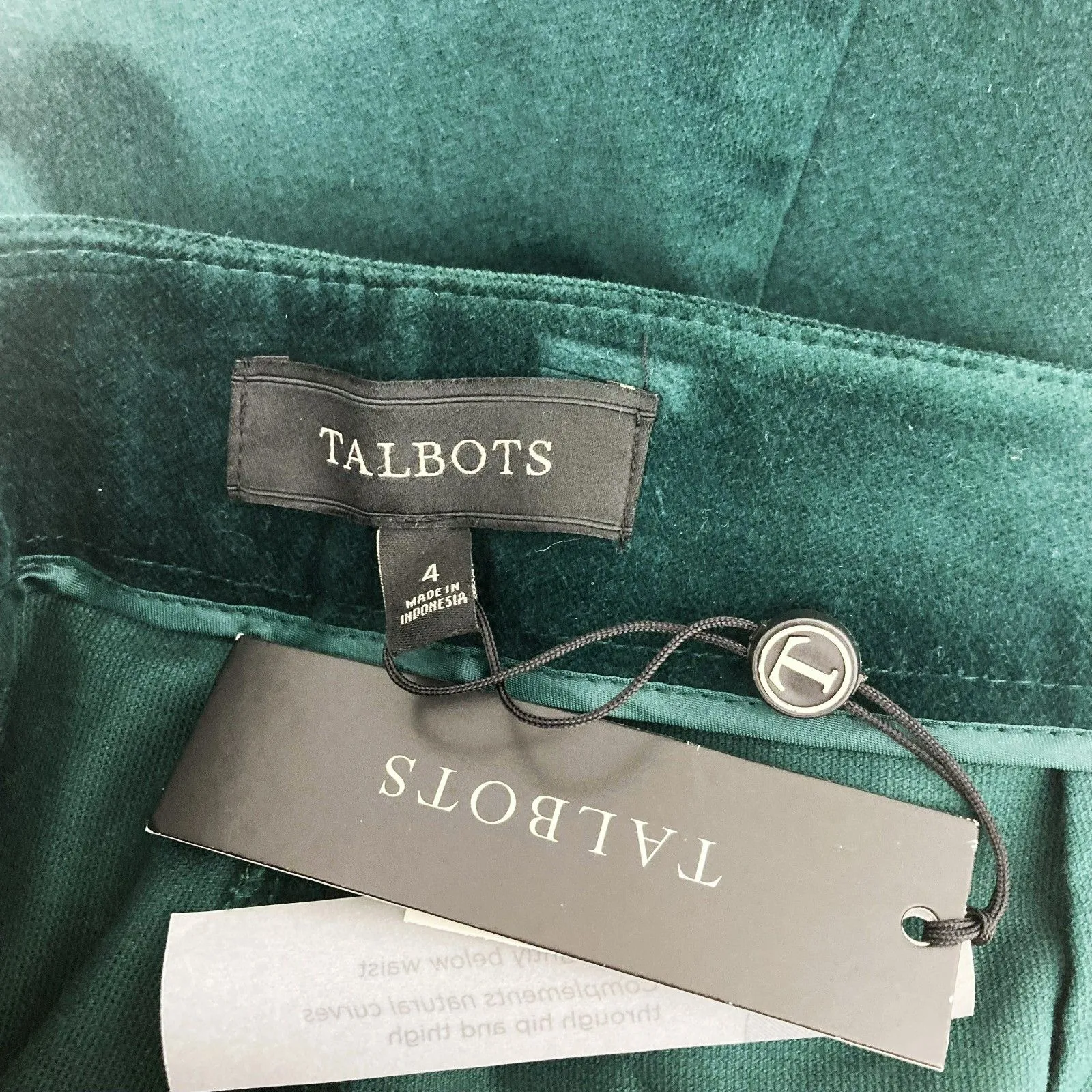 Talbots Velvet Slim Ankle Pants 4 Curvy Fit Emerald Green NWT - Image 13