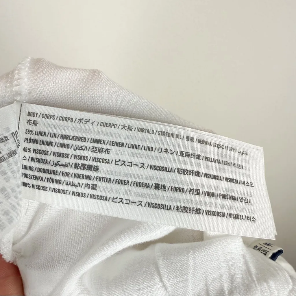 Abercrombie & Fitch Mid Rise Linen-Blend Maxi Skirt White Size Medium Tall - Image 14