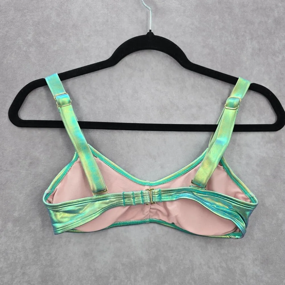 Xhilaration Green Swimwear Swimsuit Padded Hook Adjustable Bikini Top Small - Image 2