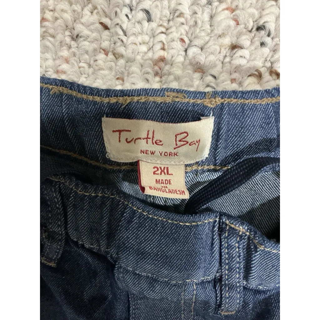 Womans Turtle Bay Ny Blue Jeans Elastic Waist Dark Wash Five Pocket 2 Xl - Image 2