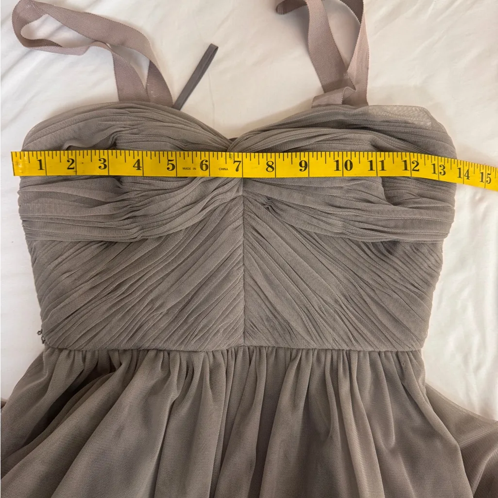 Va Et Vien Gray Tulle Strapless Long Maxi Dress Gown Size 0 - Image 13