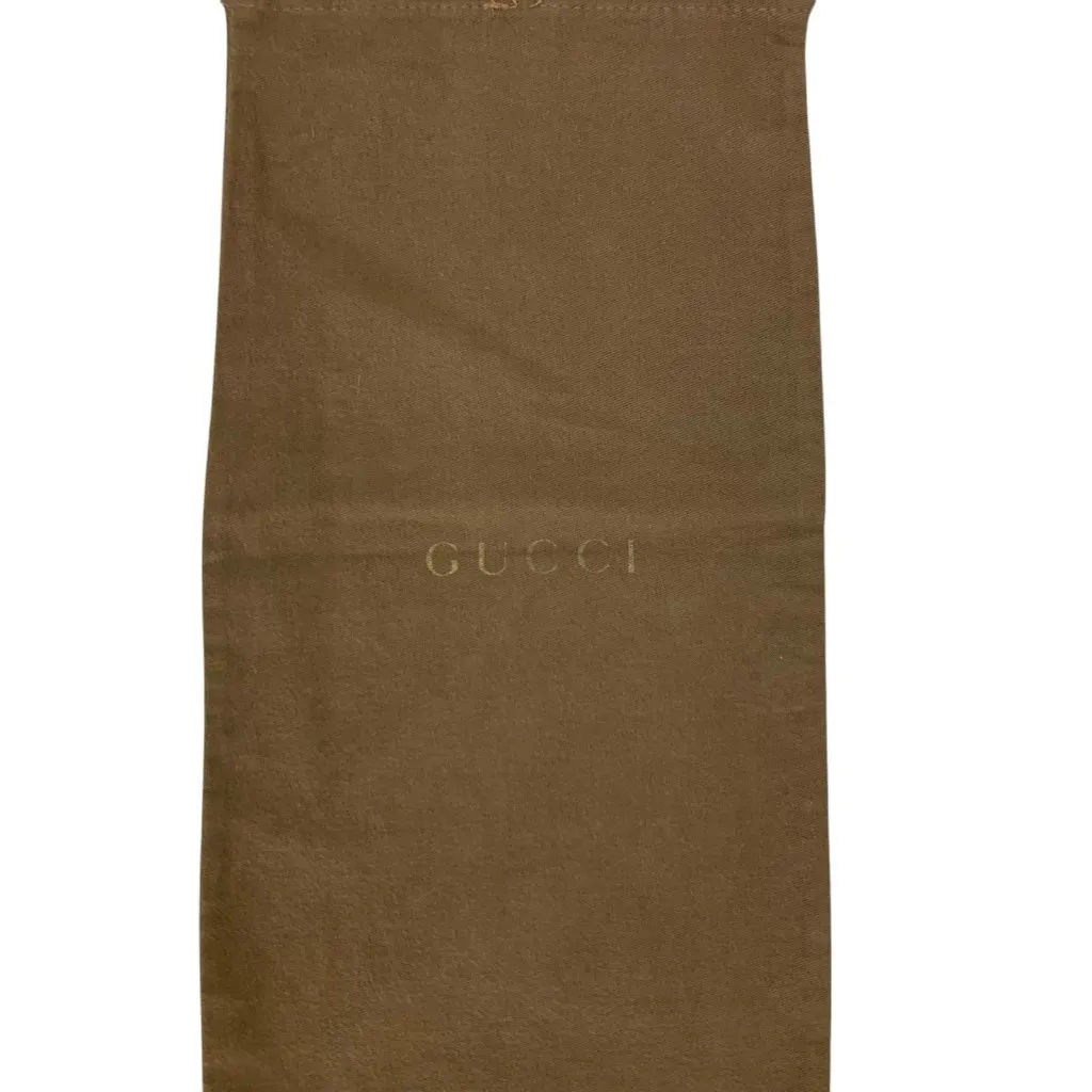 Gucci Brown‎ Canvas Drawstring Dust Bag Travel Storage Pouch 17x7 Inches Luxury - Image 2