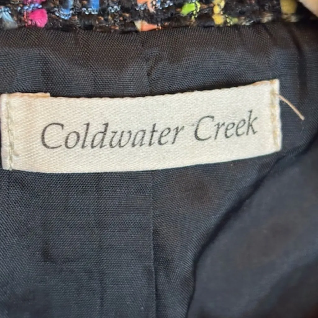 Coldwater Creek Jacket Women's 12P Petite Tweed Full Zip Wool Blend Multicolor - Image 3