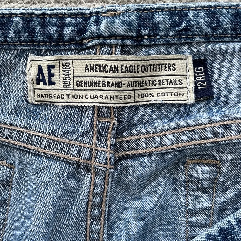 Vintage American Eagle Low Rise Flare Wide Leg Denim Jean Size 12 - Image 3