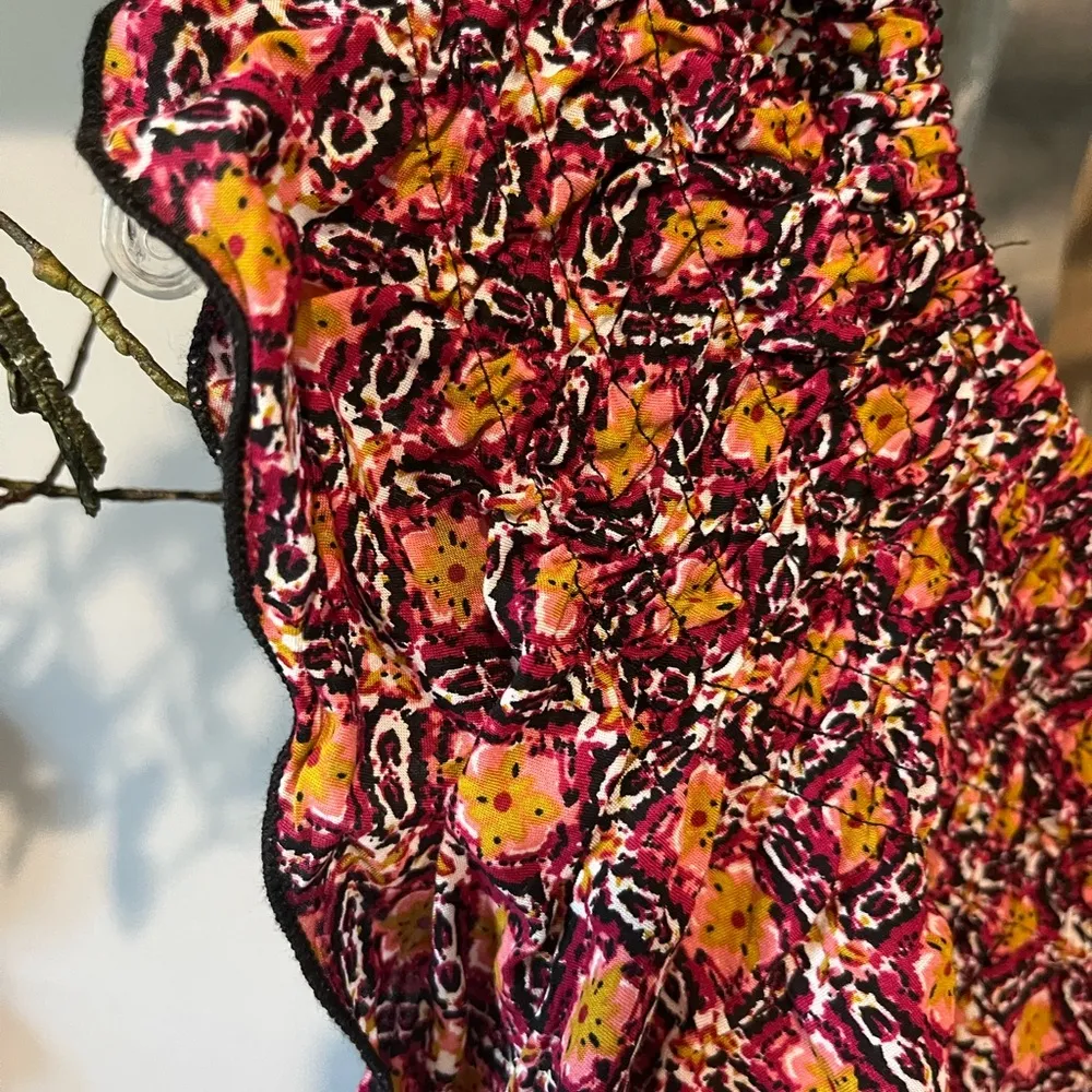 Smocked Crop Top Peasant Flowy New Shirt Womens XS - Image 12