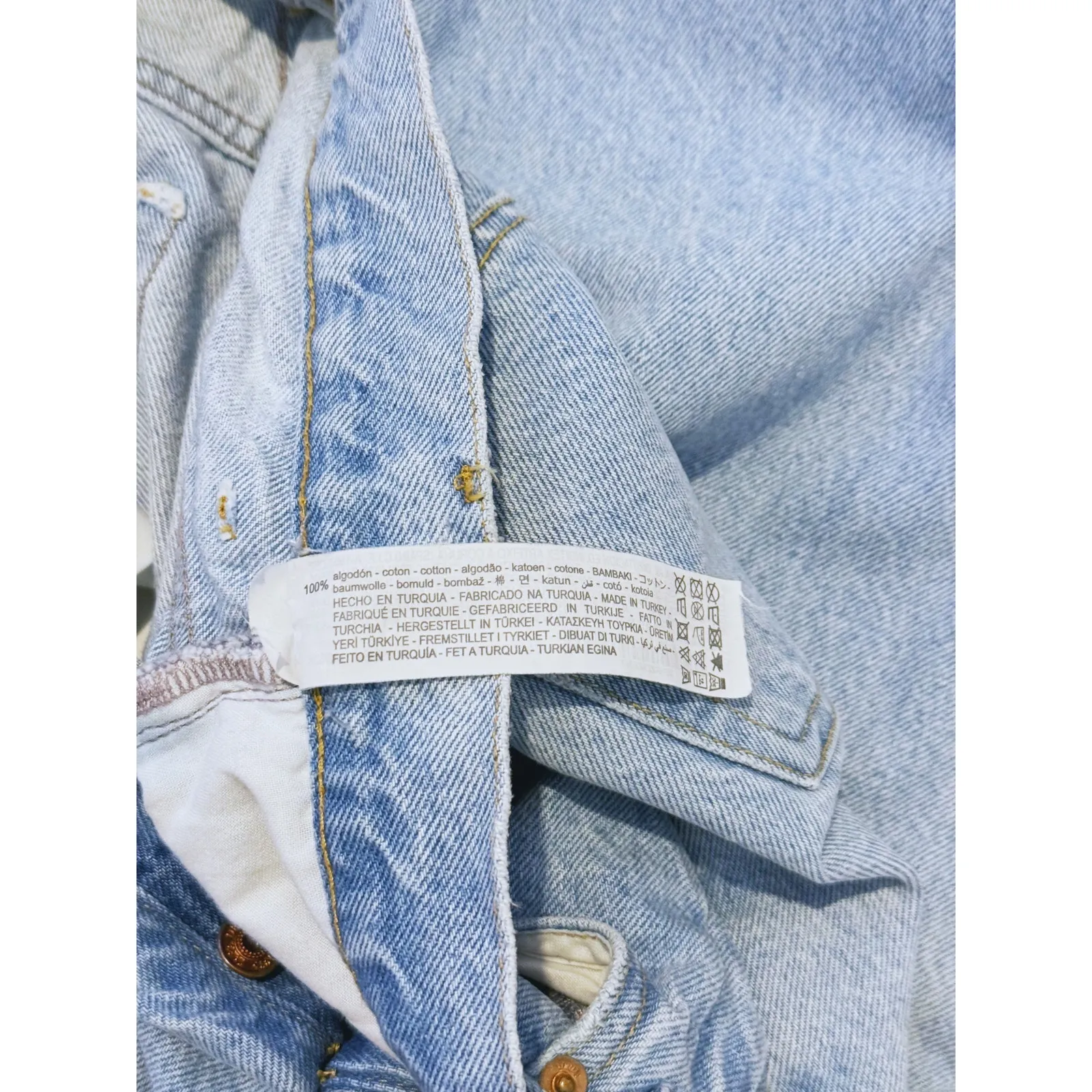 Zara Y2K High Rise Wide Leg Jeans Light Wash XS Minimalist Denim Indie Barrel - Image 9