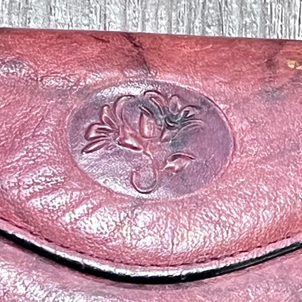 Buxton Heiress Organizer Clutch Wallet Top Grain Cowhide Leather In Wine Red - Image 2