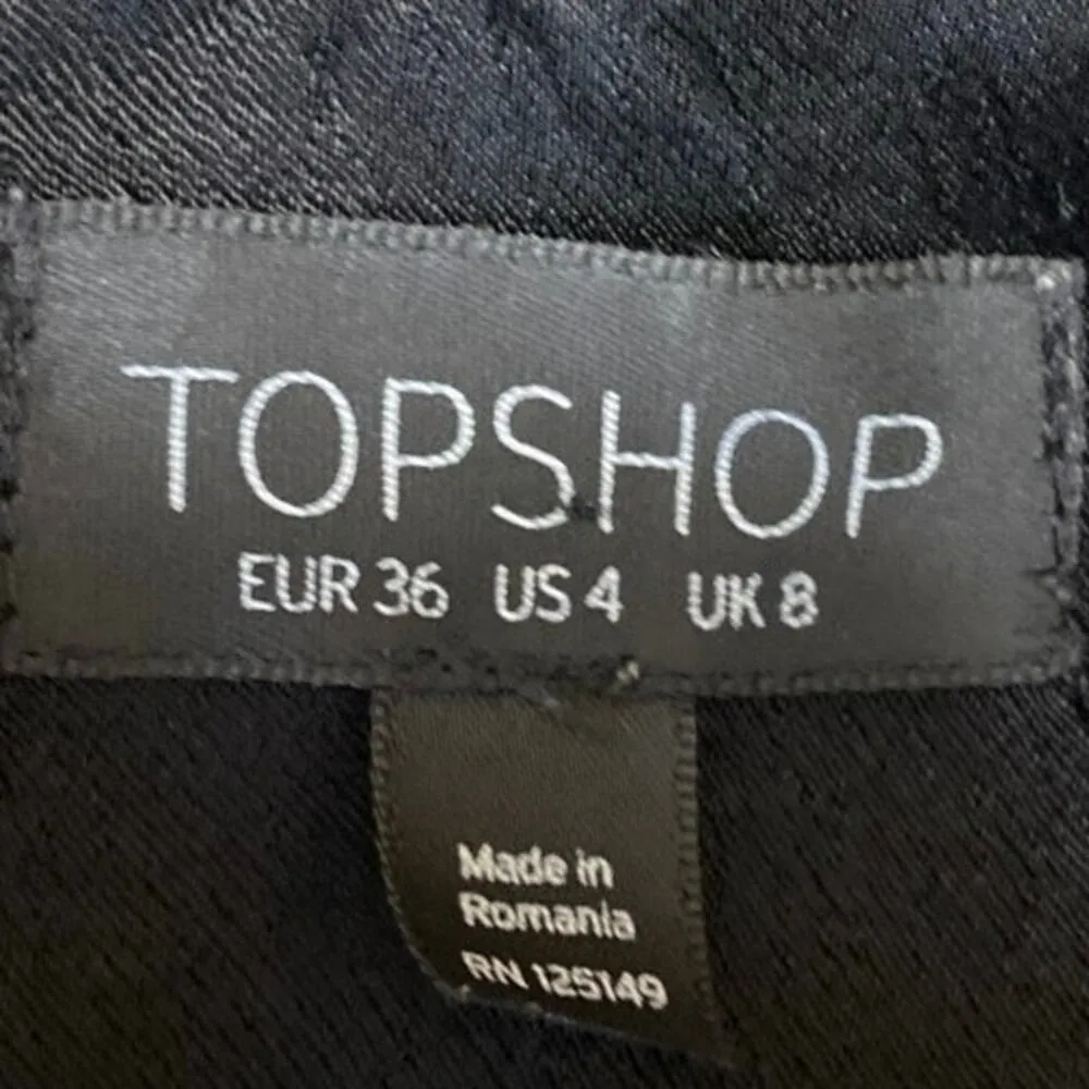 Topshop Black Sleeveless Tie Strap Button Up Cami Tank Mini Slip Dress Size 4 - Image 4