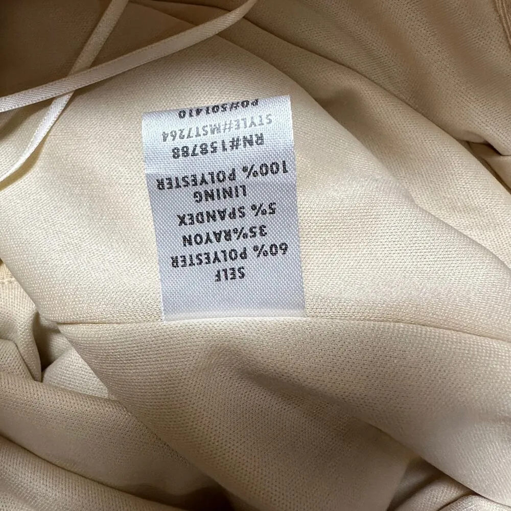 Mable Cream Nude Ruched Ruffle Hem Skirt Tan Size L - Image 5