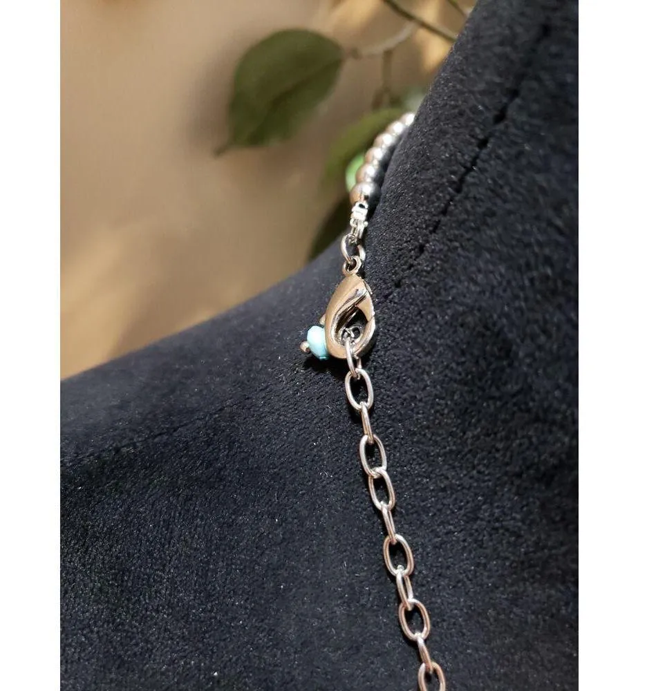 Womens Native American Multi Shaped Turquoise Rondelles Beaded Necklace Jewelry Blue - Image 7