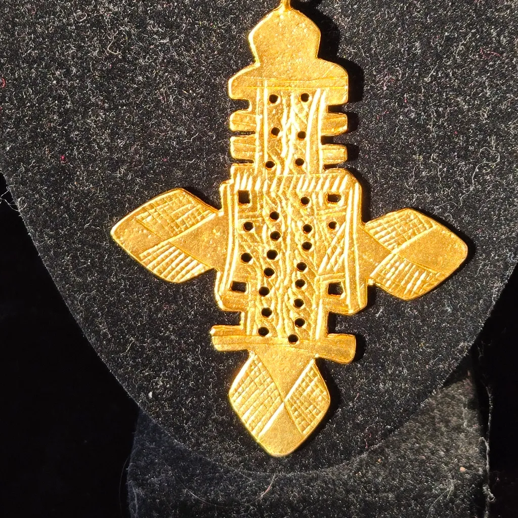 KJL Kenneth Jay Lane Signature Coptic Cross Gold - Image 2