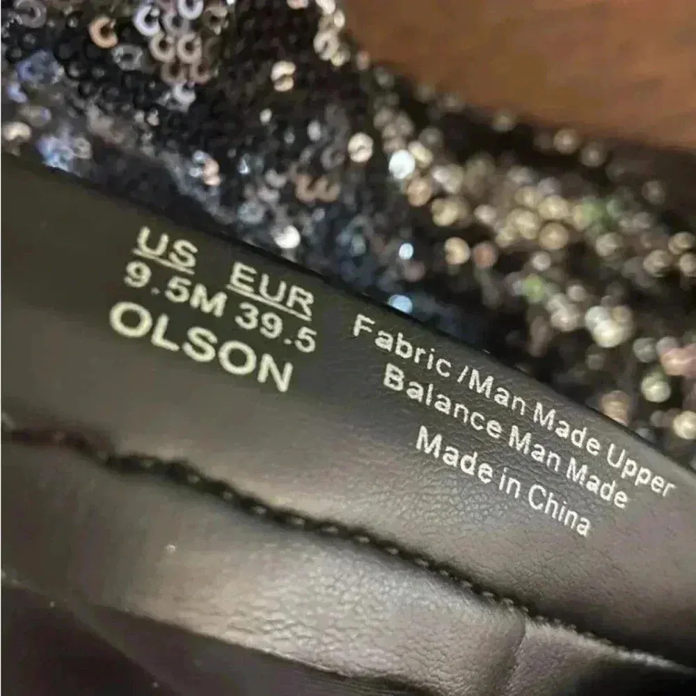 Sam Edelman  Sequined Black Pointed‎ Toe Stiletto Booties Ankle Boots Size 9.5 - Image 3