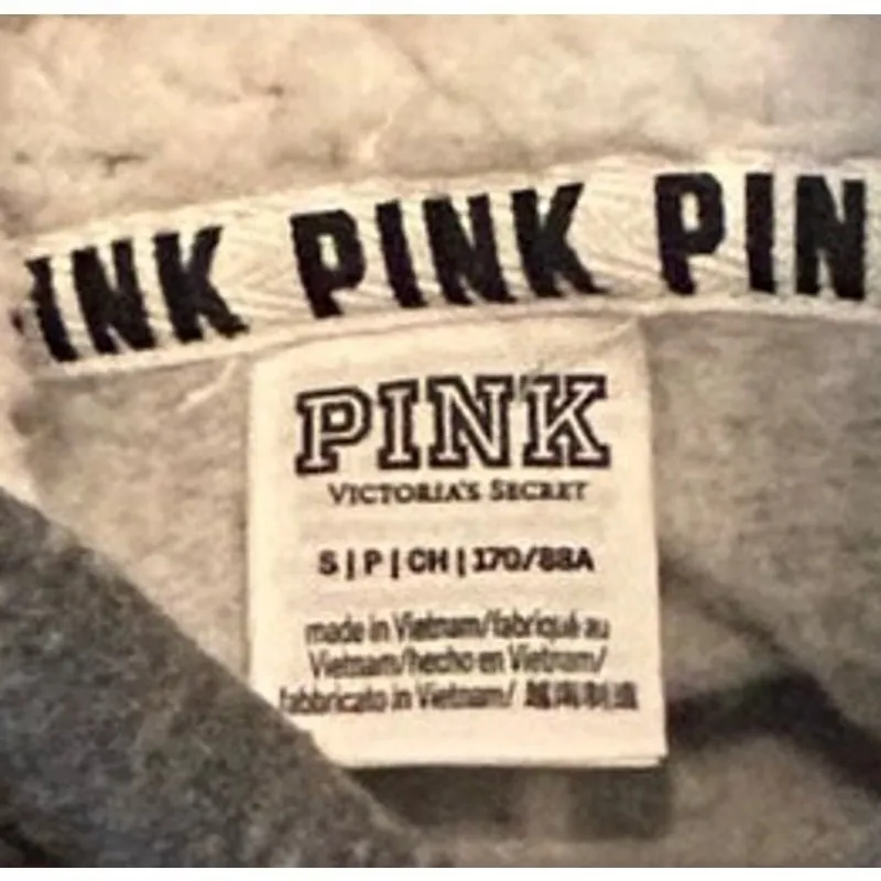 PINK Victoria's Secret Gray Fleece Lined Hoodie Sweatshirt Casual Comfy Sz Small - Image 7