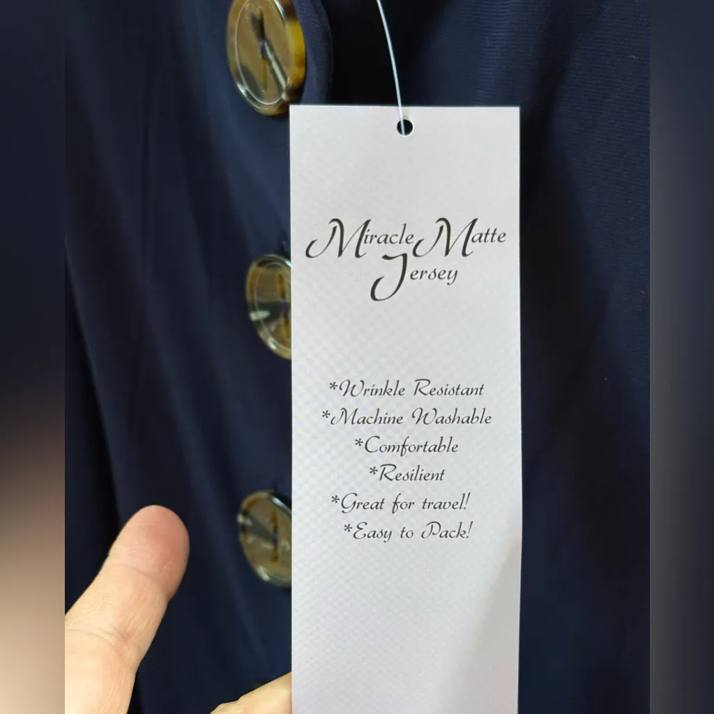 Nina Leonard Women's V-Neck Cropped Navy Sleeveless Jumpsuit Size 1X NWT - Image 7