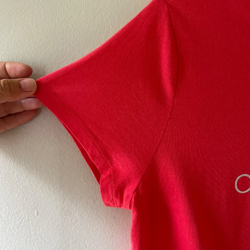 Calvin Klein Sz L Regular Tee shirt Pullover Stretch Top Pink Candy Apple Size L - Image 6