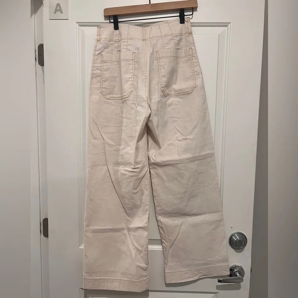 New With Tags Collette Cropped WIDE-LEG PANTS BY MAEVE: CONTRAST-STITCH EDITION - Image 5