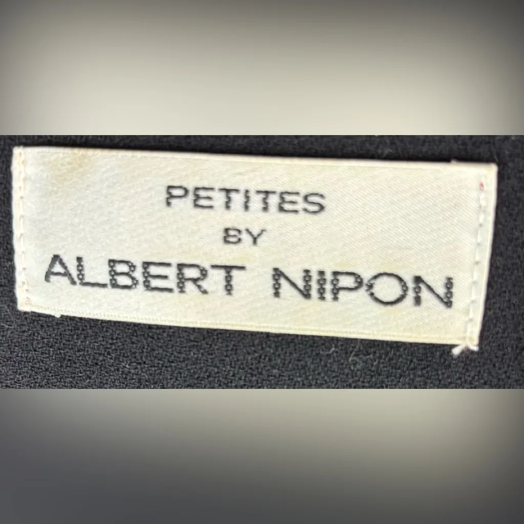 Albert Nipon 8 Petite Workwear Fitted Wool Mini Dress Black Size 8P - Image 6