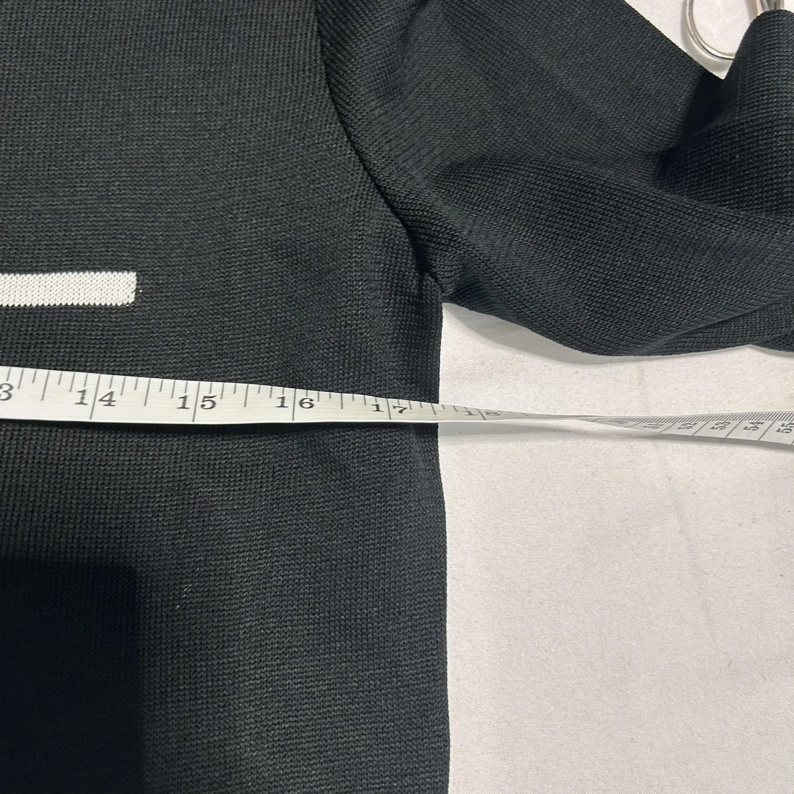 Ming Wang Dress Womens Small Black White Sweater Sheath 3/4 Sleeve Embellished - Image 8