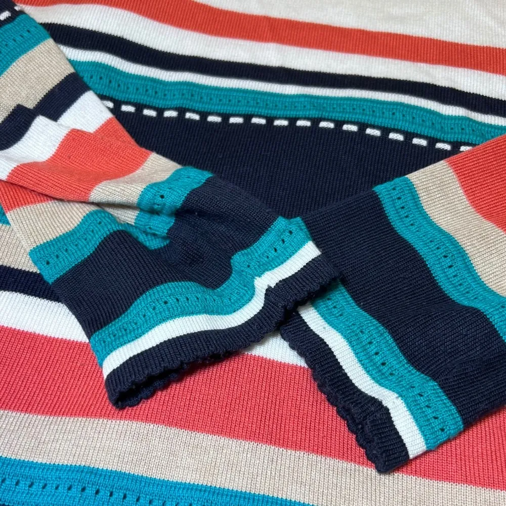 Alfred Dunner Sweater Womens XL Multi Colored Striped Knit Top Acrylic Casual - Image 7