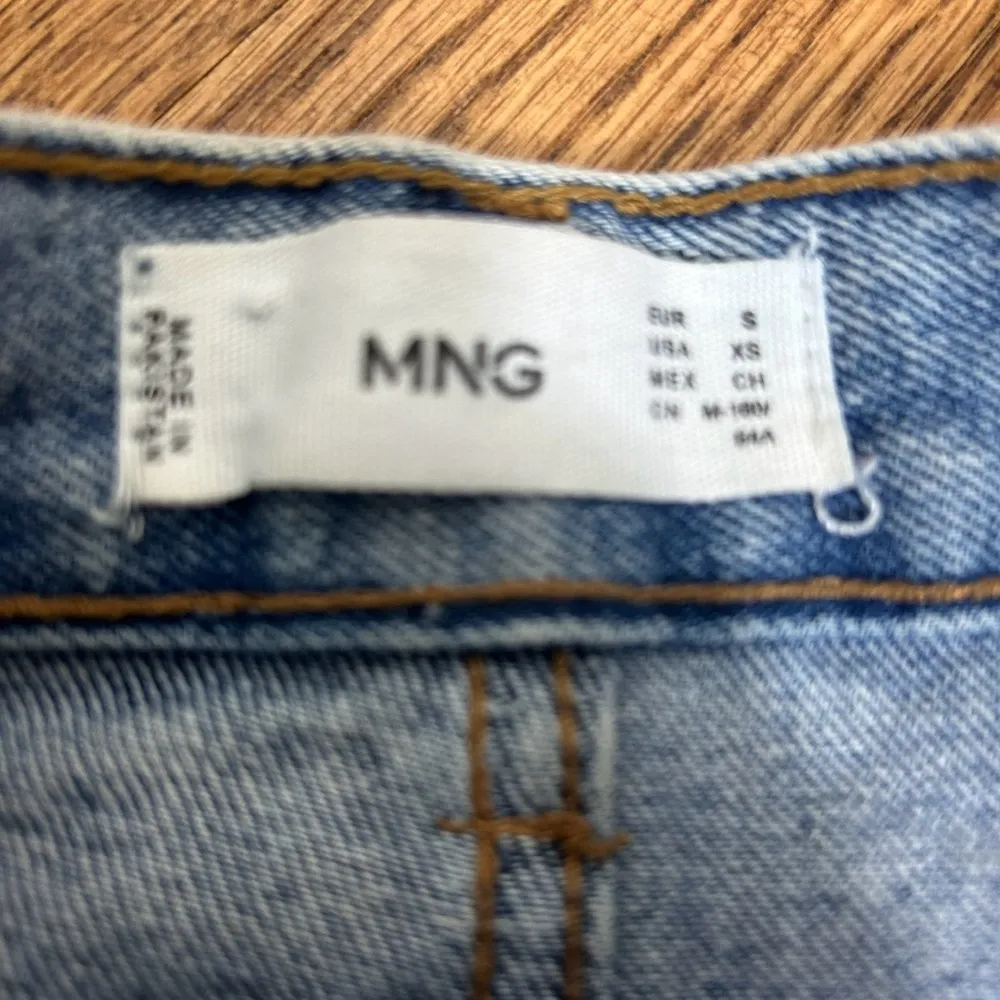 MNG | Split Back Raw Hem Denim Acid Wash Midi Skirt Size S - Image 6