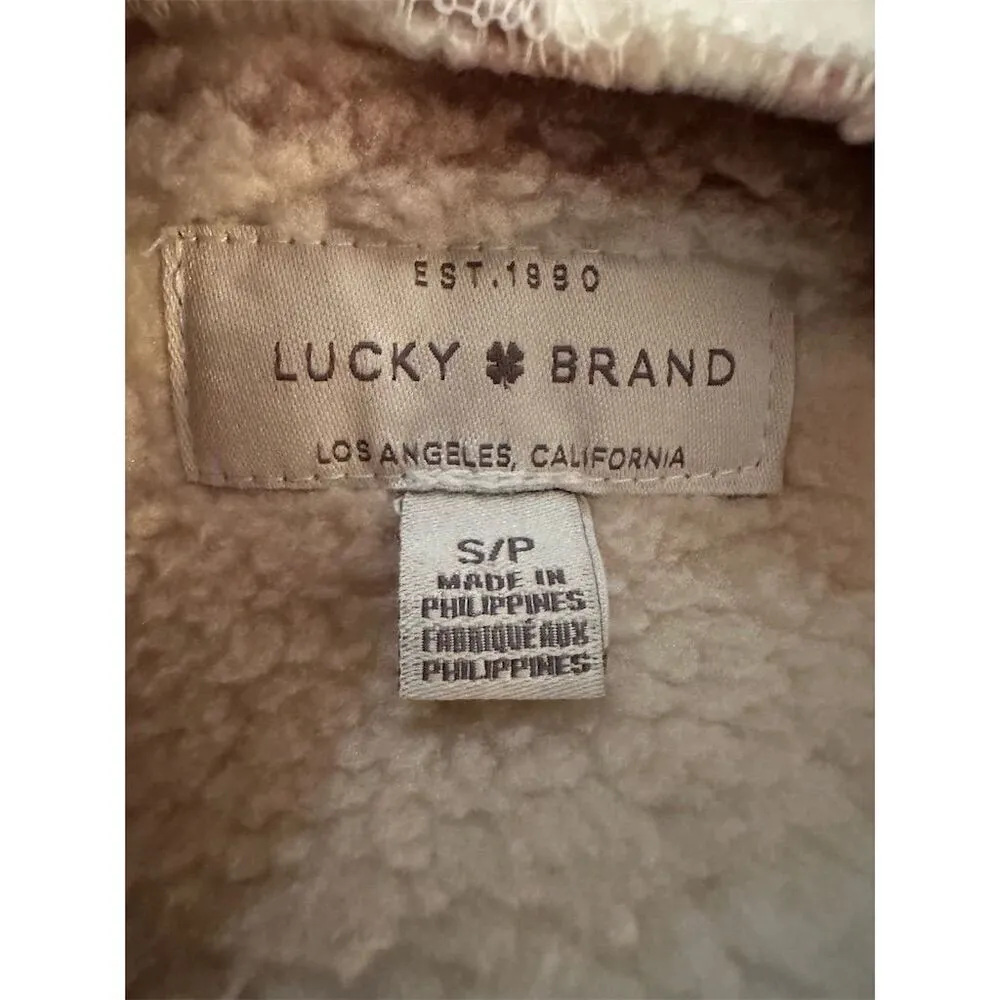 Lucky Brand Women's Sherpa Jacket Pink Camo Open Front Cardigan Size S - Image 6