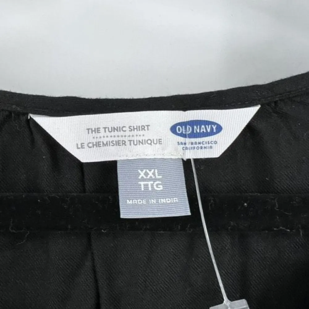 Old Navy Women's Boho Embroidered Tassel 3/4 Sleeve Tunic Top Shirt Black Sz 2XL - Image 2