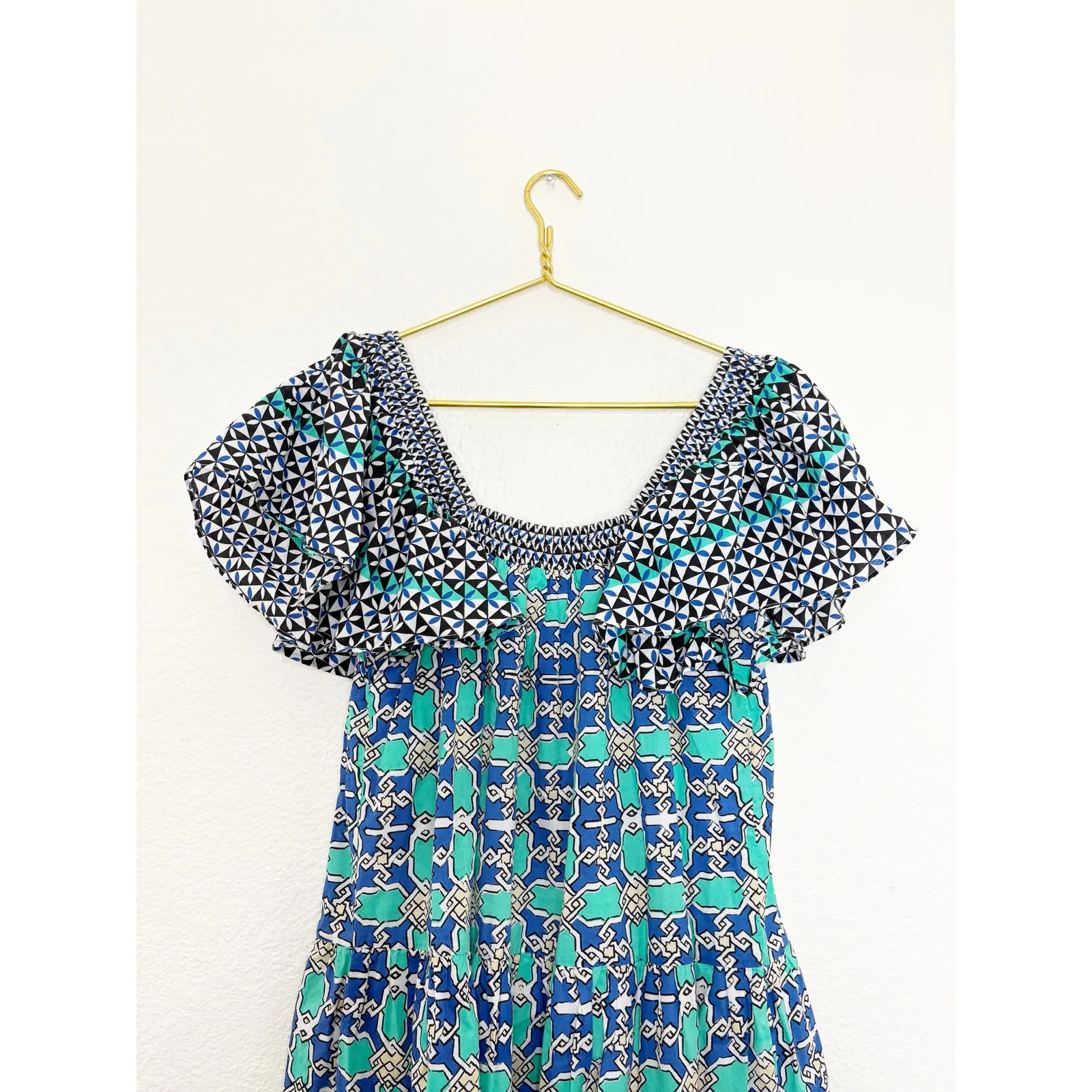 Anthropologie Ro's Garden Jenna Midi Dress Size Medium Tiered Boho Preppy - Image 12