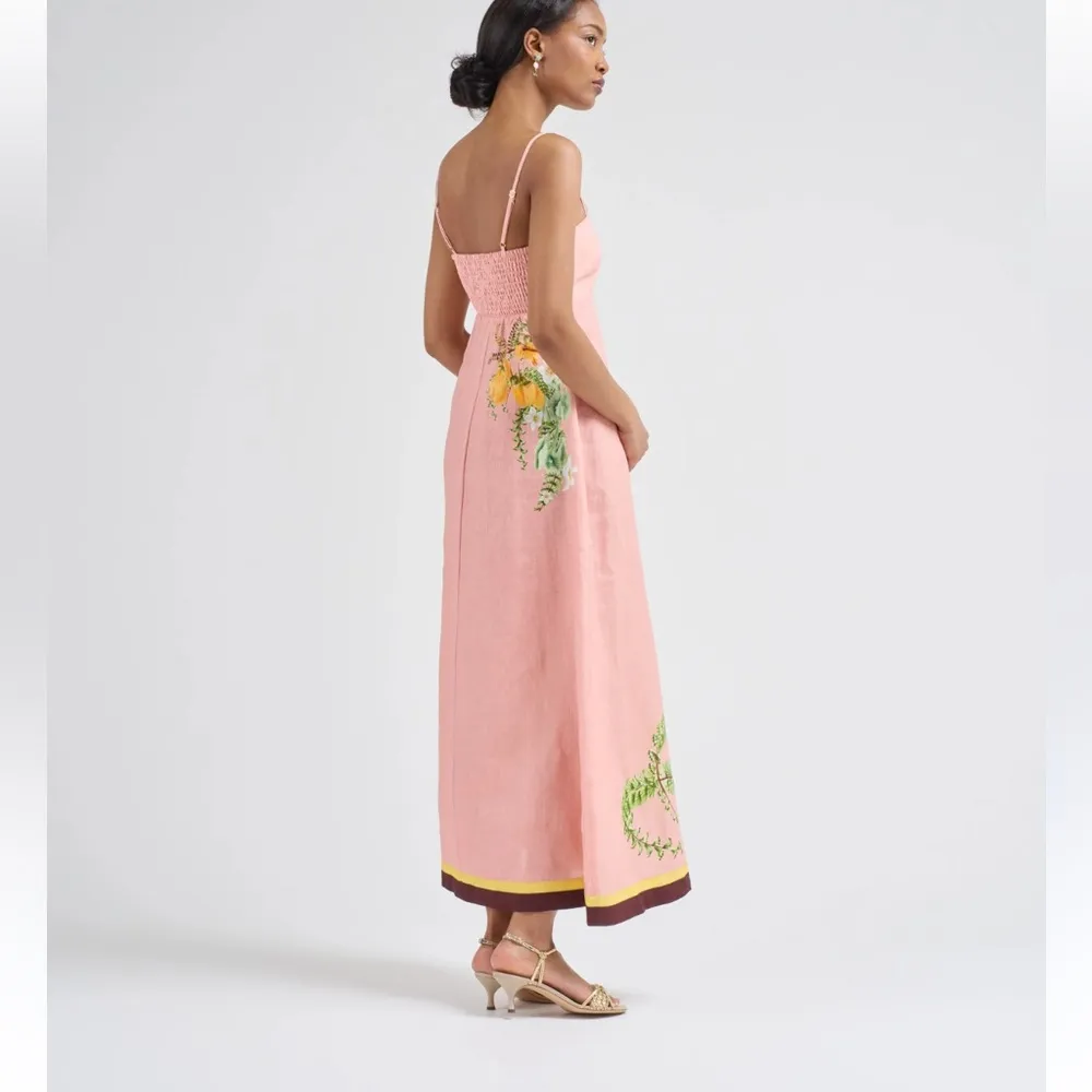 NWOT Alemais Pink Floral Maxi Dress Size 4 - Image 4