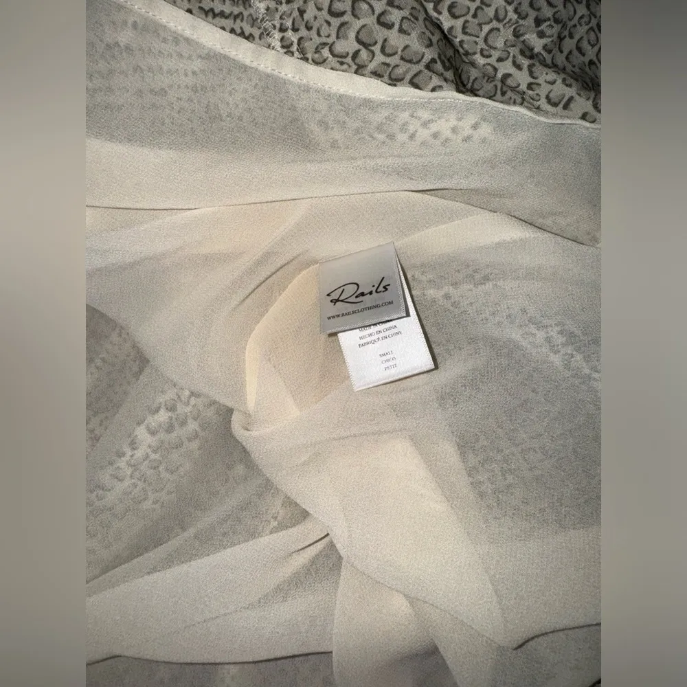 Rails Midi Dress Womens S Adora Snakeskin Animal Print Cream Sleeveless Flowy - Image 7