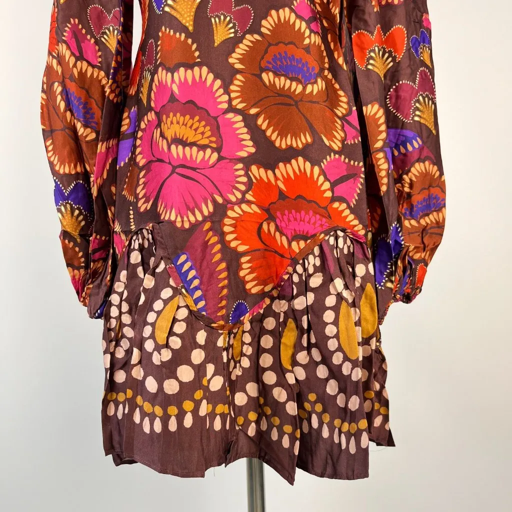 NWOT Farm Rio Flora Long Sleeves Multicolor Mini Dress Size XS - Image 5