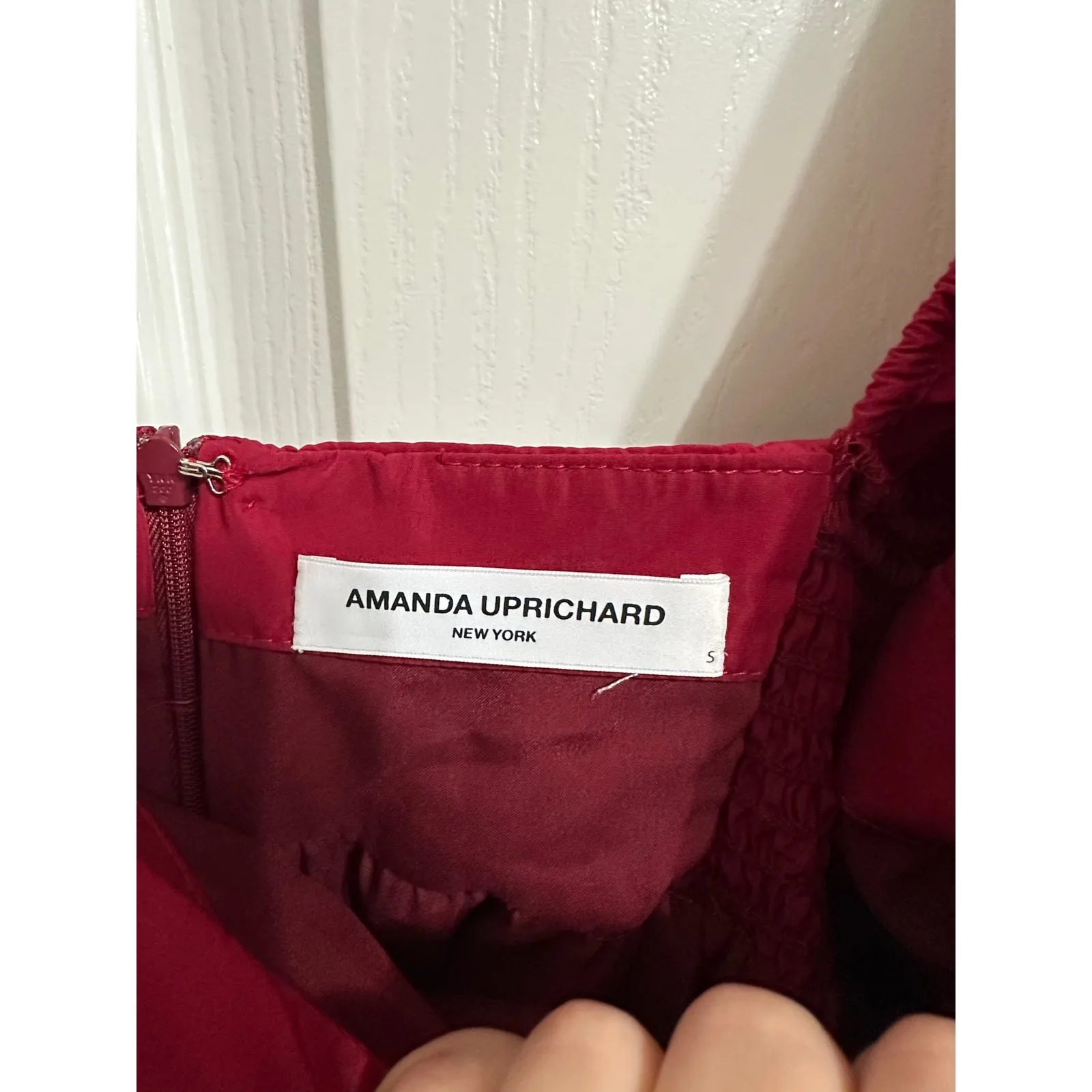 Amanda Uprichard Maisie red babydoll puff sleeve mini dress size‎ Small - Image 3