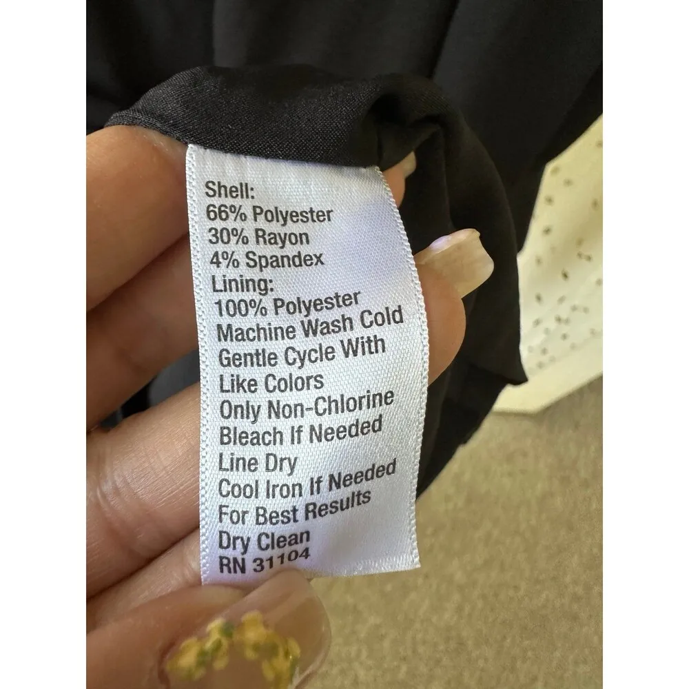 The Limited Women's Black Crepe Long Sleeve Back Shift Shift Mini Dress 10 - Image 5