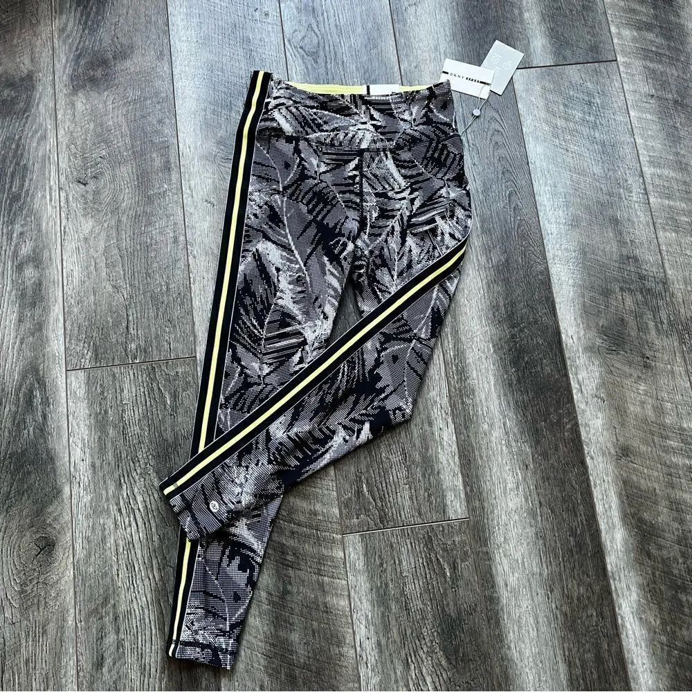  DKNY Womens Sport Pixel Palm High Waist 7/8 Leggings Small - Image 7