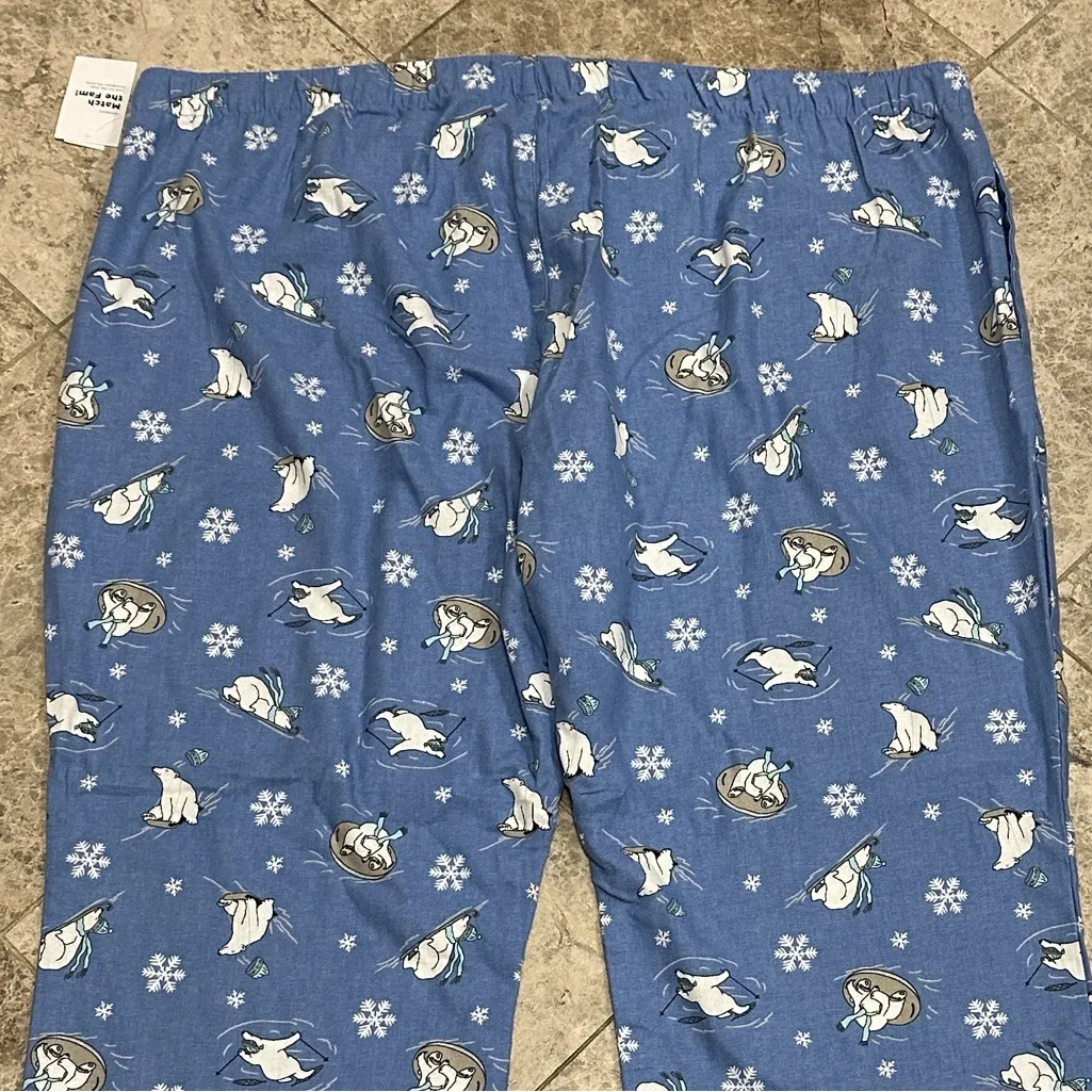 Old Navy Mid-Rise Printed Flannel Pajama Pants NEW Bears That Sleigh  3X - Image 10