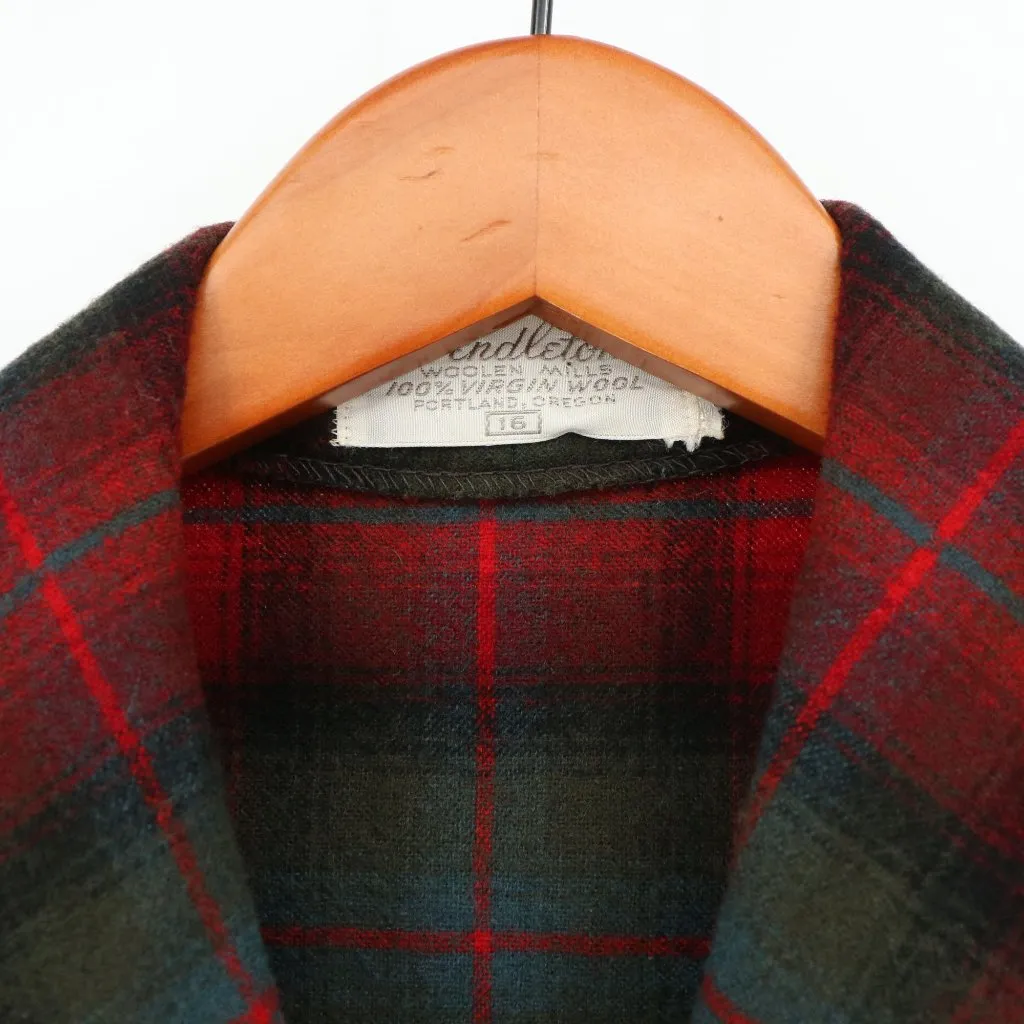 Pendleton Vintage 60's Virgin Wool Red Plaid Jacket 16 - Image 2