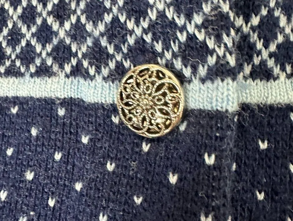 JERSILD Vintage Dark and Light Blue Cardigan Sweater Size 42 - Image 3
