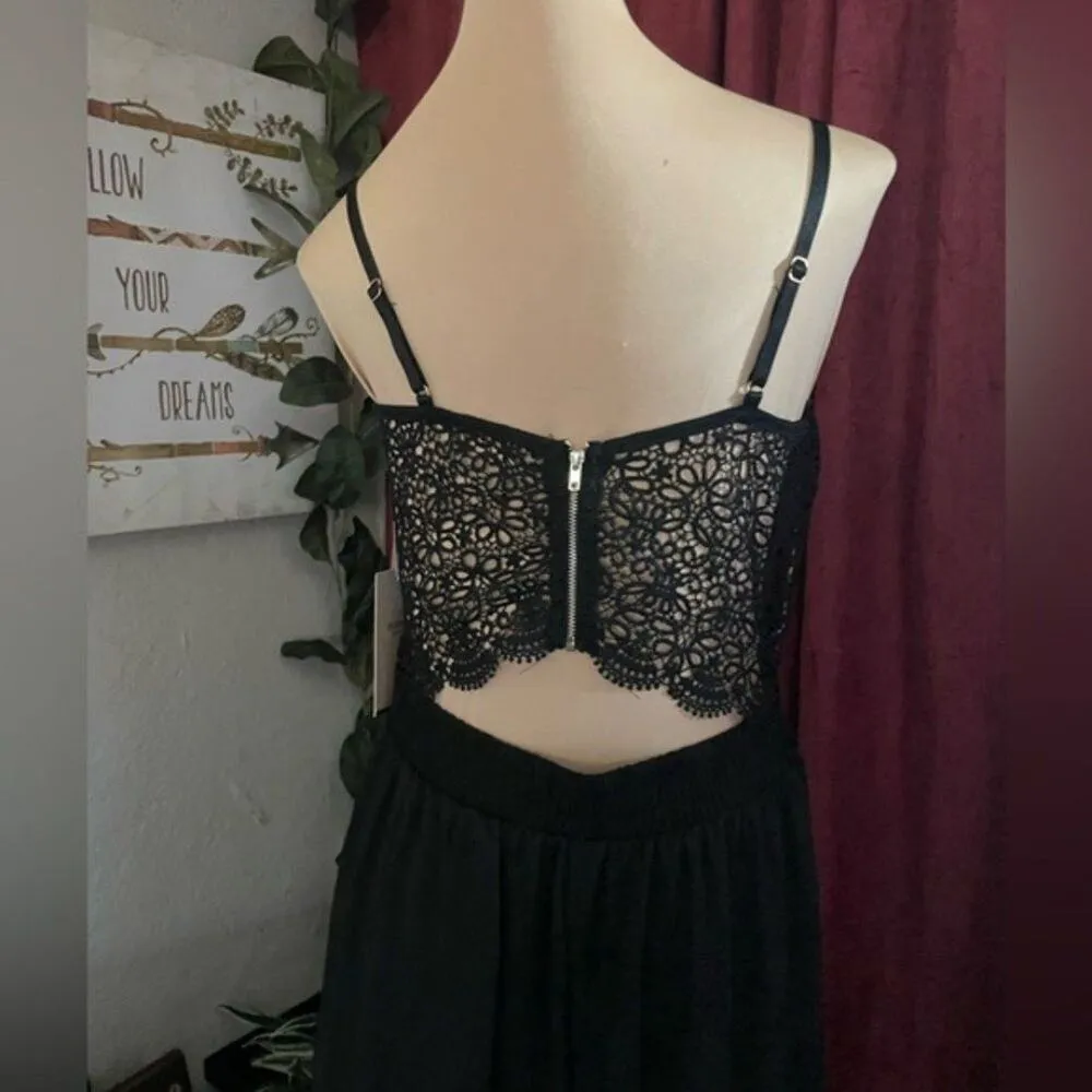 Blashe Los Angeles Womens Romper Jumpsuit Lace Top Womens Size medium‎ Nwt black - Image 11