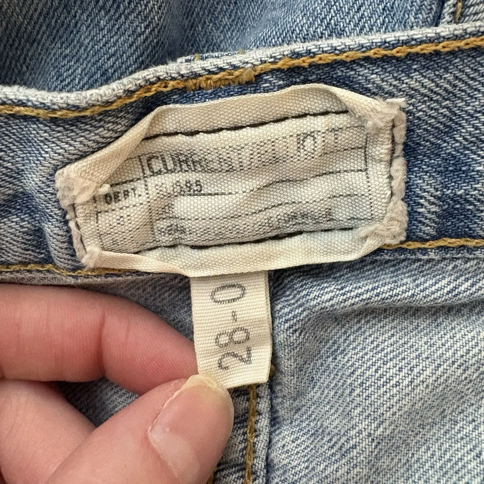 Current/Elliott Blue Original Straight Prep Raw Hem Stretch Size 28 Womens - Image 5