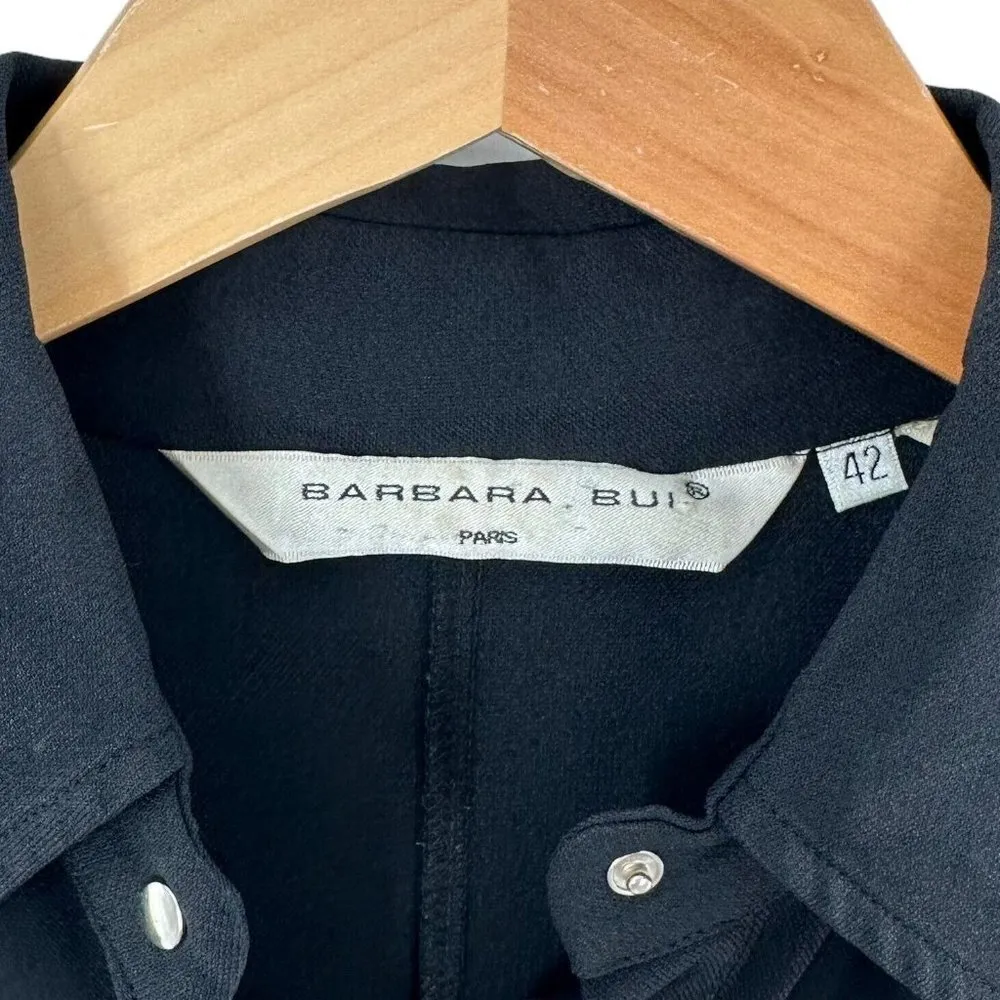 Barbara Bui Black Jersey Polo Collar Short Sleeve Shirt Dress Size 42/S - Image 4