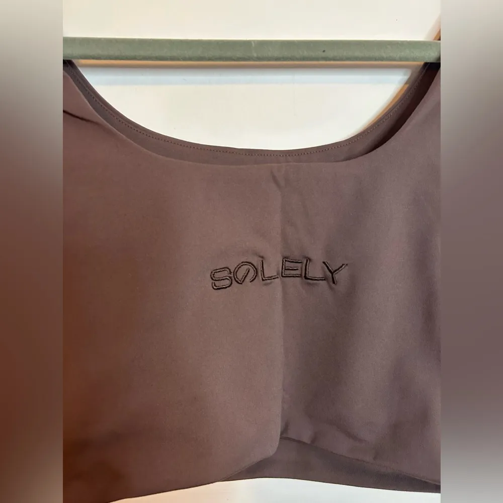 Solely Fit Logo Sports Bra Brown - Image 3