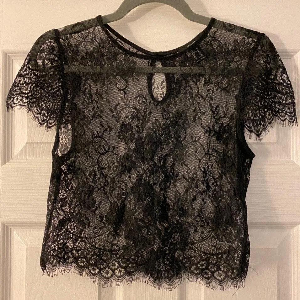 Forever 21 Black Lace Top - Image 2
